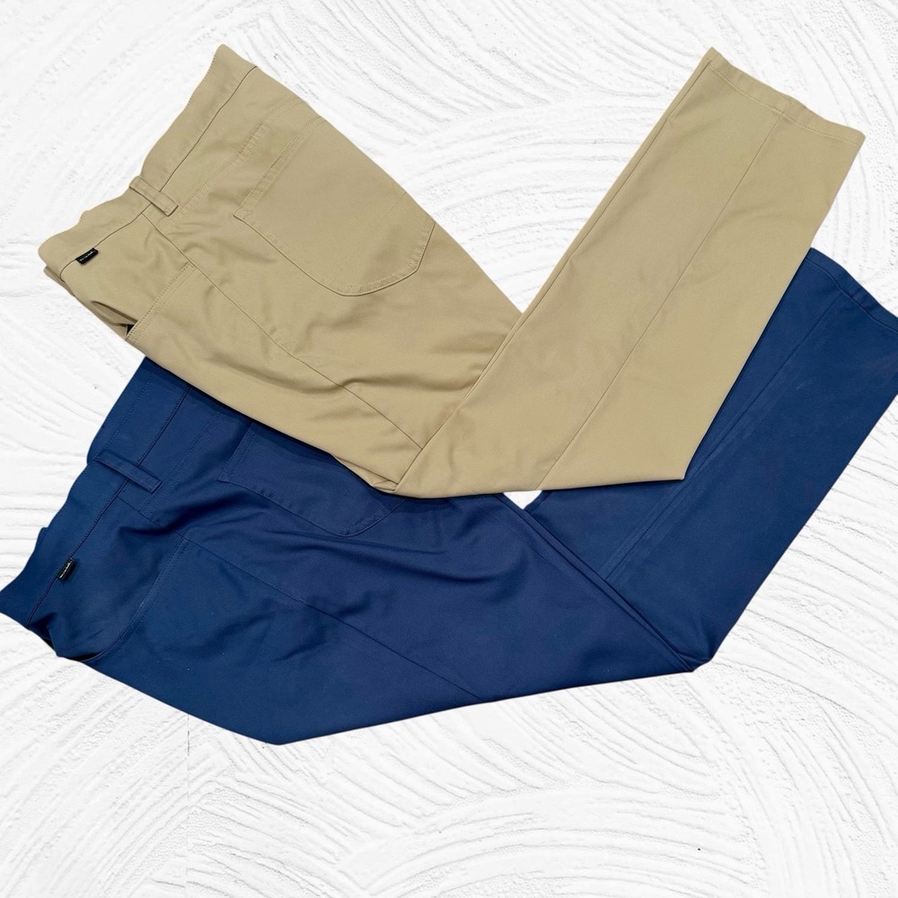 Travis Matthew Open To Close Golf Pants Lot of 2 Mens 34X28.5 Tan Blue